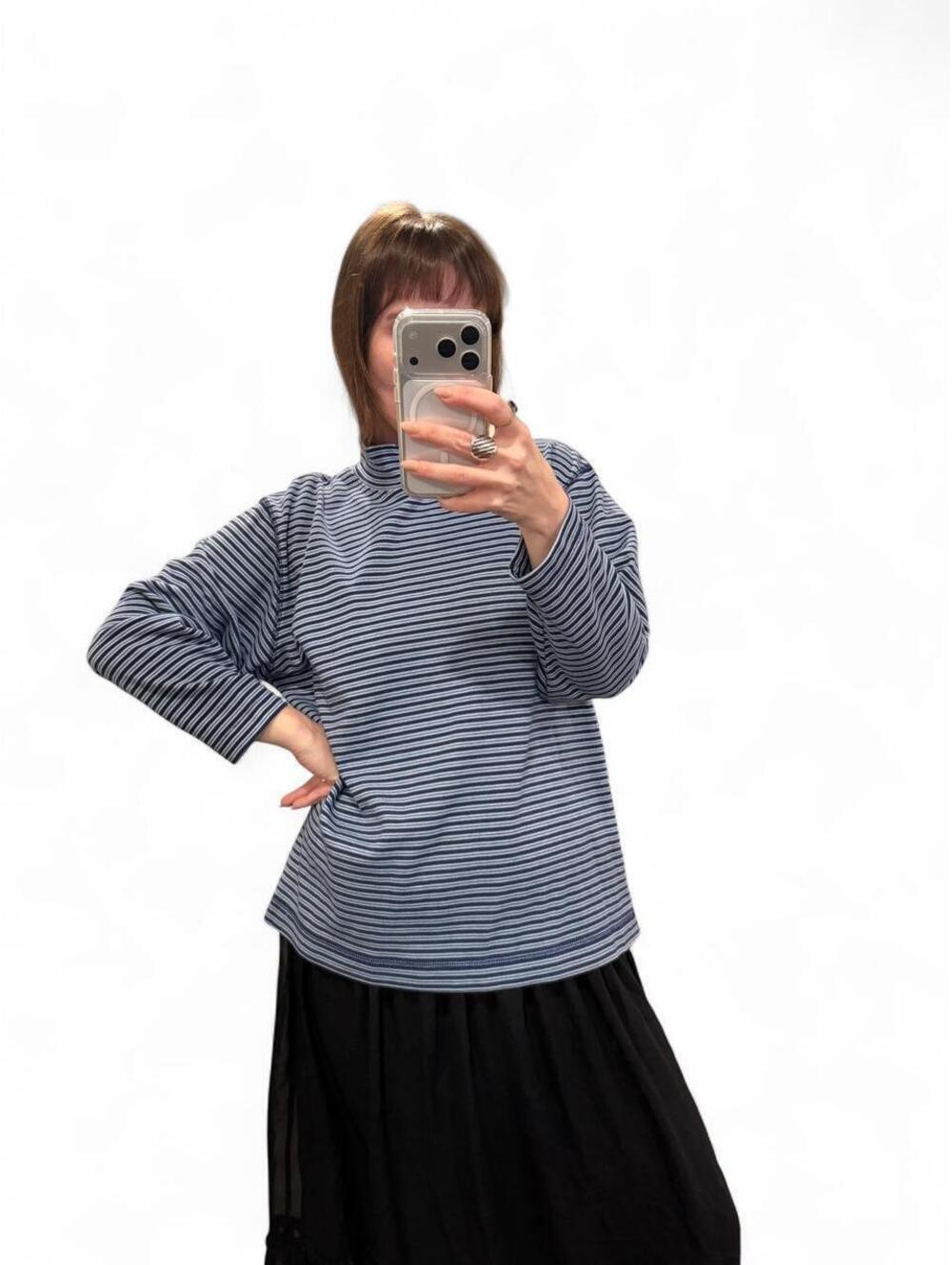 Vintage Janzen Striped Mock Neck Long Sleeve